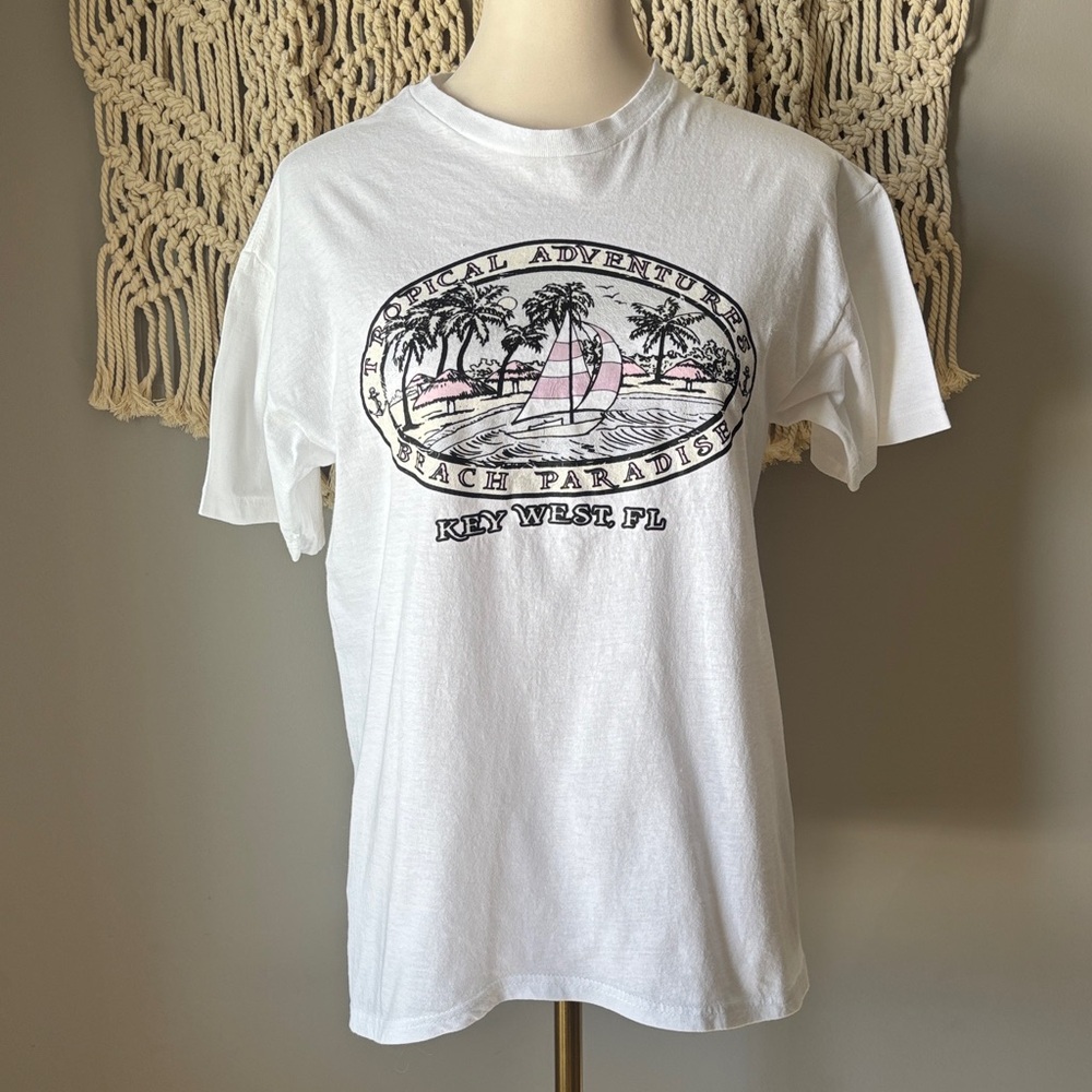 White Tropical Color Change Graphic T-Shirt Key West